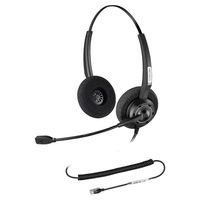 Arama Corded Telephone Headset Dual w/Noise Canceling Mic for ShoreTel Plantronics Polycom Zultys Toshiba NEC Aspire Dterm Nortel Norstar Meridian Siemens ROLM Packet8 Landline Deskphones