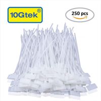 Zip Ties Tags Nylon Self-Locking Cable Ties Marker Labels, 44 lb Tensile Strength, Perfect for Home, Office, Garage and Workshop Cable Management (7.9 Inch, 250pcs, White)