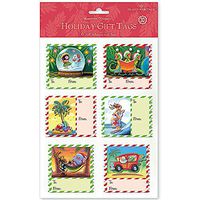 Hawaiian Mele Stamps 3D Adhesive Holiday Gift Tags