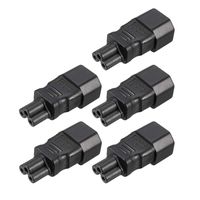 uxcell AC110-250V 10A Male IEC320 Male C14 to Female C5 Power Socket Adapter for Cord Connecting 5 Pcs