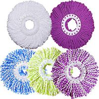 Whiidoom 5 Pack Replacement Microfiber Mop Heads 360 Spinning Round Shape Standard Size Spin Mop (Random Color)