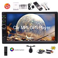 7 inch Car MP5 Player Double Din GPS Navigation in Dash Audio Video Player 2 din Car Stereo System in-car Entertainment Head Unit Support USB/SD/AUX/FM Radio/Full Touchscreen/Wireless Backup Camera