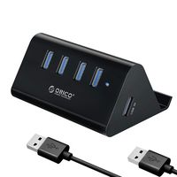 ORICO USB Hub 3.0, 4 Port Triangular Data Hub with Phone Stand Holder for MacBook, iMac, Mac Pro/Mini, Laptop, PC, Notebook and More