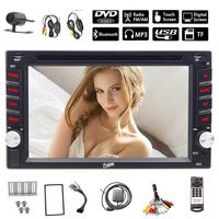 2019 Newest Car Stereo Wince 6.0 System Double 2 Din Car DVD Player 6.2" Capacitive Touch Screen Head Unit GPS Navigation with AUX in Bluetooth ISO DVR FM/AM RDS Radio SWC Cam-in