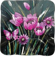 Angelstar 19582 Enchanting Tulips 10" Square Plate, Pink
