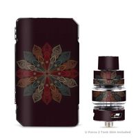 IT'S A SKIN Decal Vinyl Wrap for VooPoo Drag 2 V2 & UForce T2 Tank Vape Sticker Sleeve Cover/Mandala Flower Pattern