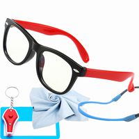 Kids Blue Light Glasses with Strap Computer and Gamer Eyewear Anti-Glare Protection Anti-Fatigue Anti UV Glasses for Smartphone Screens,Computer Or Tv Boys Girls Age 2-5