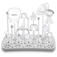 Baby Bottle Drying Rack with Tray, Termichy High Capacity Bottle Dryer Holder for Bottles, Teats, Cups, Pump Parts and Accessories, Gray
