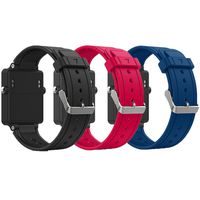 Band for Garmin Vivoactive, Soft Silicone Wristband Replacement Watch Band for Garmin Vivoactive Sports GPS Smart Watch (3Pcs,Black&Rose&Blue)