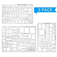 Sooez Architectural Templates, House Plan Template, Interior Design Template, Furniture Template, Drawing Template Kit, Drafting Tools and Supplies, Template Architecture Kit, 1/4 Scale