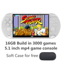 JXD New 5.1 inch 16GB 128Bit Retro Handheld Video Game Console Built-in 3000 Games for Arcade NEOGEO/CPS/FC/NES/SFC/SNES/GB/GBC/GBA/SMC/SMD/SEGA Handheld Game Console mp3/4 (White)