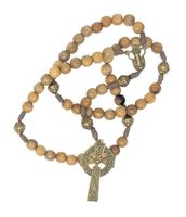 Intercession Our Father Sacred Handmade Solid Wood Rosary (St Patrick - Walnut)