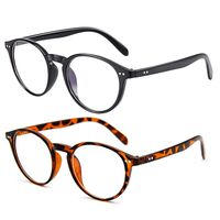 Blue Light Blocking Glasses Vintage Round Eyeglasses Frame Reduce Headache Anti Eyestrain Reading/Gaming/Phones Glasses (2 Pack (Black & Tortoise))