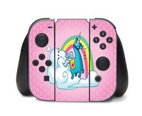 Rainbow Unicorn Pink Background Design Vinyl Decal Sticker Skin by egeek amz for Nintendo Switch Controller