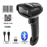 NETUM 2D Barcode Scanner, Compatible with 2.4G Wireless & Bluetooth & USB Wired Connection, Connect Smart Phone, Tablet, PC, 1D Bar Code Reader Work for QR PDF417 Datamatrix NT-1228BL
