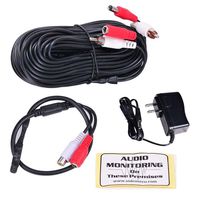 VideoSecu High Sensitive Pre-amp Microphone Mic Audio Pickup Device Kit Sound Voice Collecting with Power Supply and 50 Feet Cable MIC01 WE6