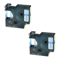 NineLeaf 2 Pack Replacement for Dymo D1 Standard Tape Cartridge 45011 Blue on Clear Label Cassette 12mm 1/2" Compatible for LabelManager 360P 210D PnP 420P LabelWriter 450 Duo, 400 Duo Printers