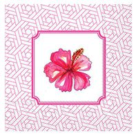 Mesafina Rosanne Beck Hibiscus Paper Luncheon Napkins, Pink, 40 ct