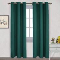 NICETOWN Thermal Insulated Solid Grommet Blackout Curtains/Drape for Living Room (Hunter Green, 1 Pair, 42 by 84-Inch)
