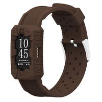 IMPAWFAN Silicone Watch Bands for Fitbit Charge 2, Adjustable Sport Replacement Wristbands with Air Holes, Waterproof Protective Case with Strap, Bracelet Band for Charge 2, Men and Women-Chocolate