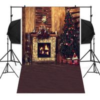 Sunshinehomely Christmas Backdrops Tree Vinyl 3x5FT Fireplace Background Photography Studio (C)