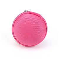 EVA Round Storage Bag Canvas Earphone Headphone Case Carrying Hard EVA Earbuds Case for Earphone Earbud USB Cable by TheBigThumb