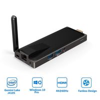 Fanless PC Stick Intel Gemini Lake J4105 Windows 10 Pro Computer Stick 4GB DDR4 64GB Support 4k@60Hz, Gigabit Ethernet, 2.4G+5G WiFi, BT4.2