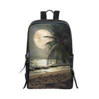 Bag Backpack Tropical Beach Palm Tree with Full Moon Starry Night Daypacks