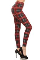 R556-PLUS Checkered Printed Fashion Leggings, Plus