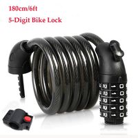 YIHATA Bike Lock Cable Motorcycle Locks High Security 5 Digit Resettable Combination (B - 6ft/180cm)