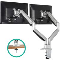EleTab Dual Monitor Mount Stand Full Motion Swivel Gas Spring LCD Arm Fits for 2 Computer Screens 13 to 32 inches - Each Arm Holds up to 19.8 lbs
