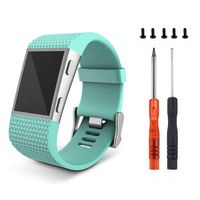 Newest Colorful Flower Surge Bands，Soft Silicone Band with Metal Buckle Bracelet Strap Replacement Band for Women Men Girls Replacement Accessories Fitness Wristband Sport (S, Teal)