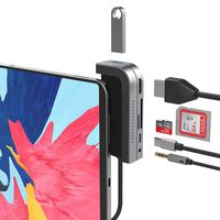 TiMOVO USB C Hub for iPad Pro, 6-In-1 Type-C Adapter with USB-C PD Charging, USB 3.0 (5Gb/s), 4K HDMI, 3.5mm Headphone and SD/Micro Card Readers for iPad Pro 2018/MacBook/Surface Go & More, Space Gray