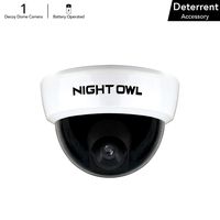 Night Owl Decoy Dome Camera with Flashing LED Deterrent Light and Security Sticker