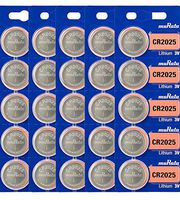 Murata CR2025 Battery 3V Lithium Coin Cell - Replaces Sony CR2025 (25 Batteries)