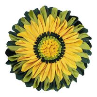 JWH 3D Sunflower Accent Pillow Handmade Round Cushion Decorative Pillowcase with Pillow Insert Home Office Chair Bed Living Room Decor Gift 18 Inch / 45 cm Velvet Ombre Green