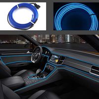 San Jison El Wire 3m/9ft Led Flexible Soft Tube Wire Lights Neon Glowing Car Rope Strip Light Xmas Decor DC 12V for Car Offer 360 Degrees of Illumination (Blue)