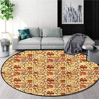 RUGSMAT Western Dining Room Home Bedroom Carpet Floor Mat,Native American Culture Study Computer Chair Cushion Base Mat Round Carpet Round-39