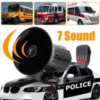 Shentesel 12V 50W Loud 7 Sounds Tone Horn Siren Speaker Alarm for Car Motor Van Truck - Black