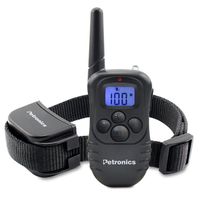 Petronics Rechargeable Shock Training Collar with Remote, Electronic for Large Dog with Static, Vibration, Beep and Light, 330 yd.