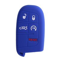 XUHANG Sillicone key fob Skin key Cover Remote Case Protector Shell for Jeep Grand Cherokee Chrysler 300 Dodge Durango Charger Challenger Journey smart remote 5 button blue