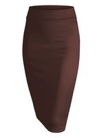 Made By Johnny WB700 Womens Scuba Midi Skirt L Brown
