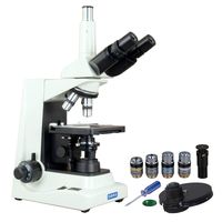 OMAX 40X-2000X Advanced LED Plan Trinocular Compound Microscope with Plan Field Phase Contrast Kit