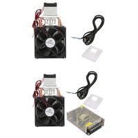 DC 12V 5A Semiconductor Refrigerator Semiconductor Refrigeration Thermoelectric Cooler Thermoelectric Peltier DIY Mini Fridge with Fan(#2:Cooler+Power Supply)