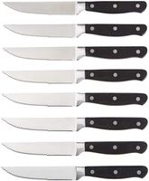AmazonBasics Premium 8-Piece Kitchen Steak Knife Set, Black