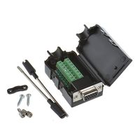 Anmbest 1PCS 3+9 VGA Quick Connector DB15 3Row Solderless Serial Plug to 15-pin Port Terminal Female Adapter Connector Breakout Board with Case Long Bolts Tail Pipe