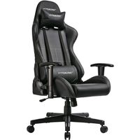 GTRACING Gaming Chair Racing Chair PU Leather Ergonomic High-Back Adjustable Height Professional E-Sports Chair with Headrest and Lumbar Pillows GTBEE Black