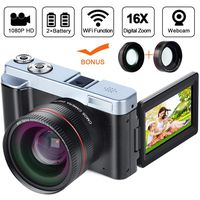 Digital Video Camera Camcorder DIWUER WiFi Vlogging Camera for YouTube Full HD 1080P 30FPS 3.00 Inch Flip Screen 16X Digital Zoom Recorder with Wide Angle Lens and Two Batteries