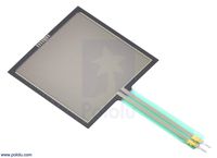FORCE SENSING RESISTOR,1.5 INCH SQUARE,1oz-22LBS,2 LEADS,0.1 INCH SPACING