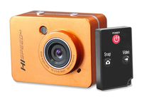 Hi Speed Sports Action Camera - HD 1080P Mini Camcorder w/ 12 MP Cam, 2.4" Touch Screen USB SD Card HDMI, Battery - Waterproof Case, USB Cable, Wireless Remote Control, Mount - Pyle PSCHD60OR (Orange)